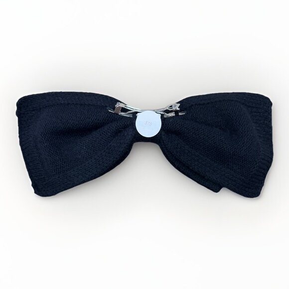 Kilte Collection The Bow Hair Barrette in Black 100% Cashmere $75 main image 6